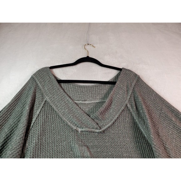 We The Free Sweater Womens Medium Olive Long Sleeve Round Neck Pockets Pullover - Picture 10 of 10